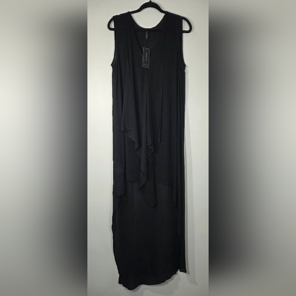 BCBGMAXAZRIA TARA CASCADE RUFFLE SHIFT DRESS.